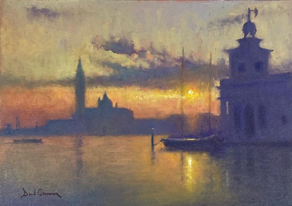 David Cressman - 'Venice Lights' - Framed Original Oil Painting