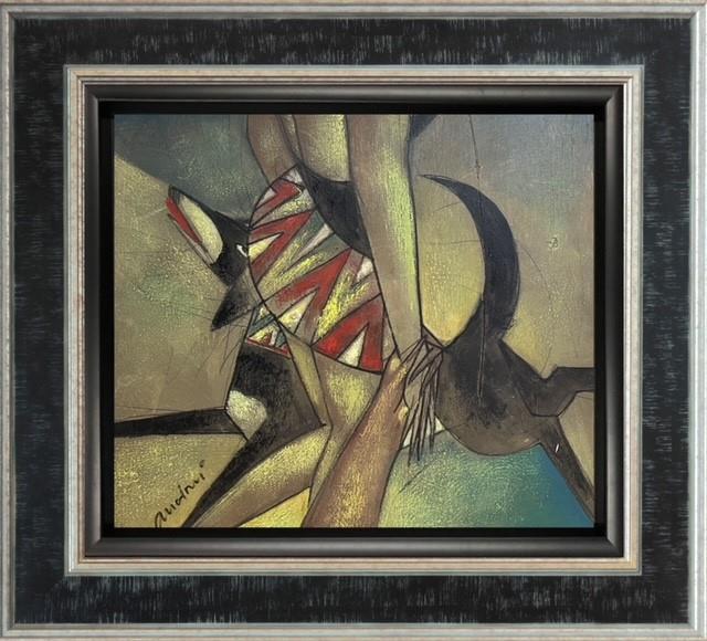 Andrei Protsouk - 'Walking The Dog' - Framed Original Art