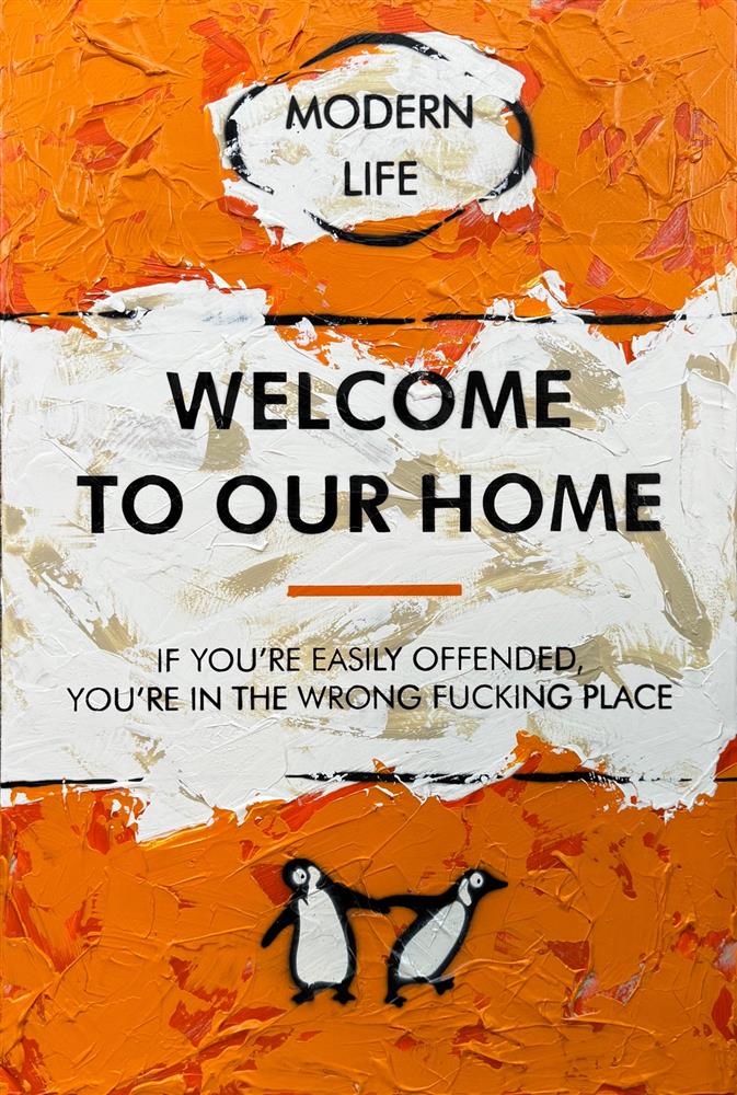 Hue Folk - 'Welcome To Our Home' - Framed Original Art