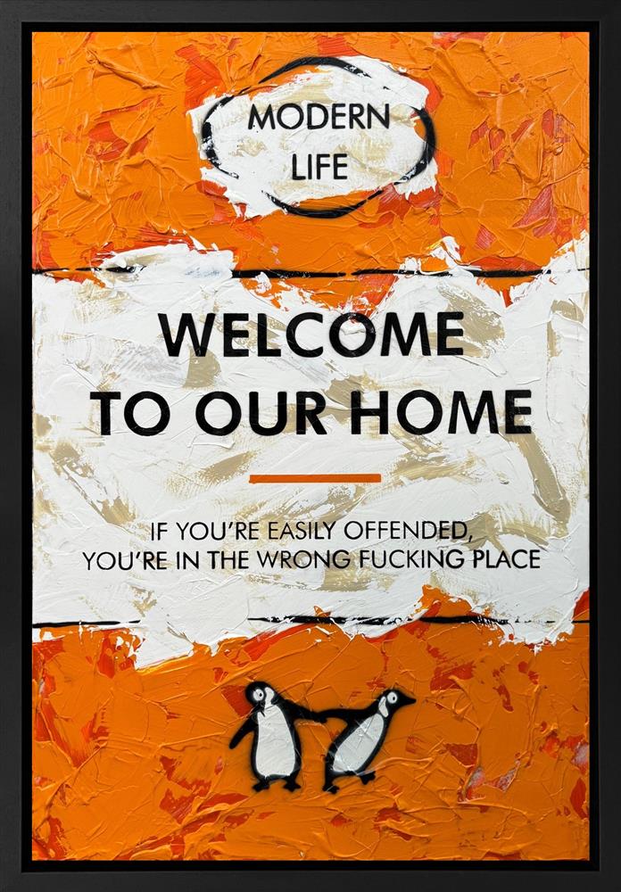 Hue Folk - 'Welcome To Our Home' - Framed Original Art