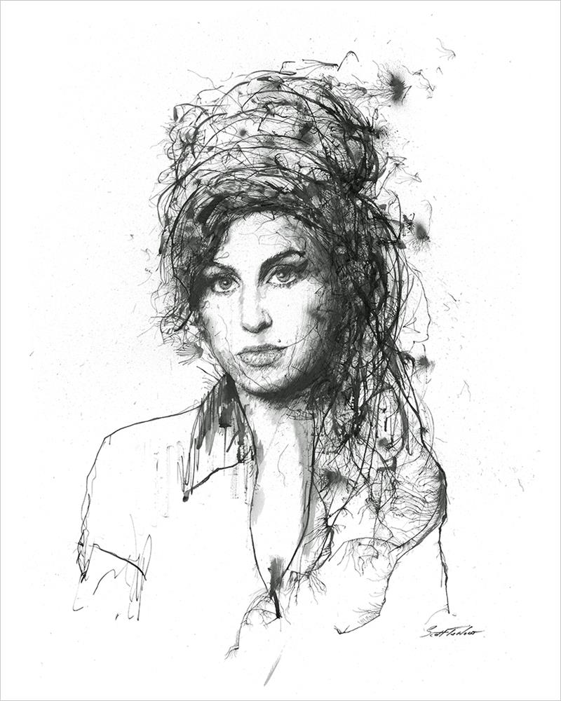 Scott Tetlow - ' Winehouse ' - Framed Miniature Edition Print