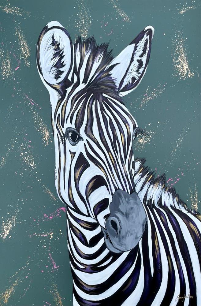 Amy Louise - 'Zany Zebra' - Framed Original Art