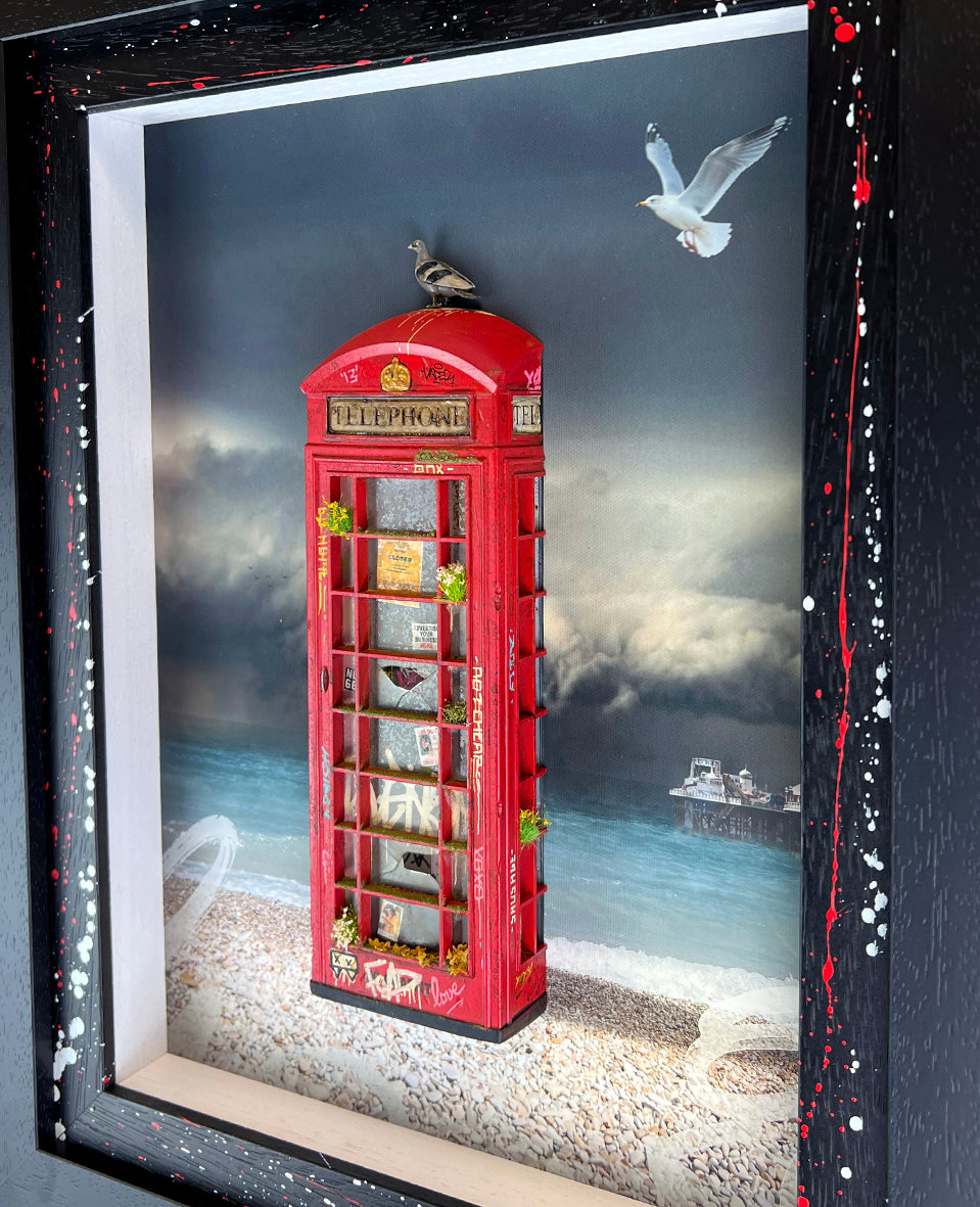 JJ Adams - 'Call Collect - Brighton Beach' - Framed Limited Edition Sculpture