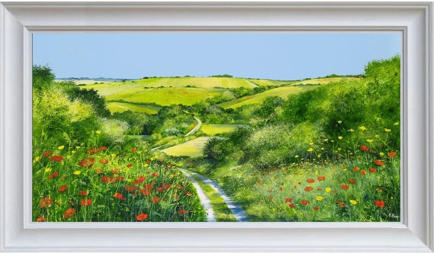 Heather Howe - 'The Poppy Path' - Framed Hand Embellished Limited Edition