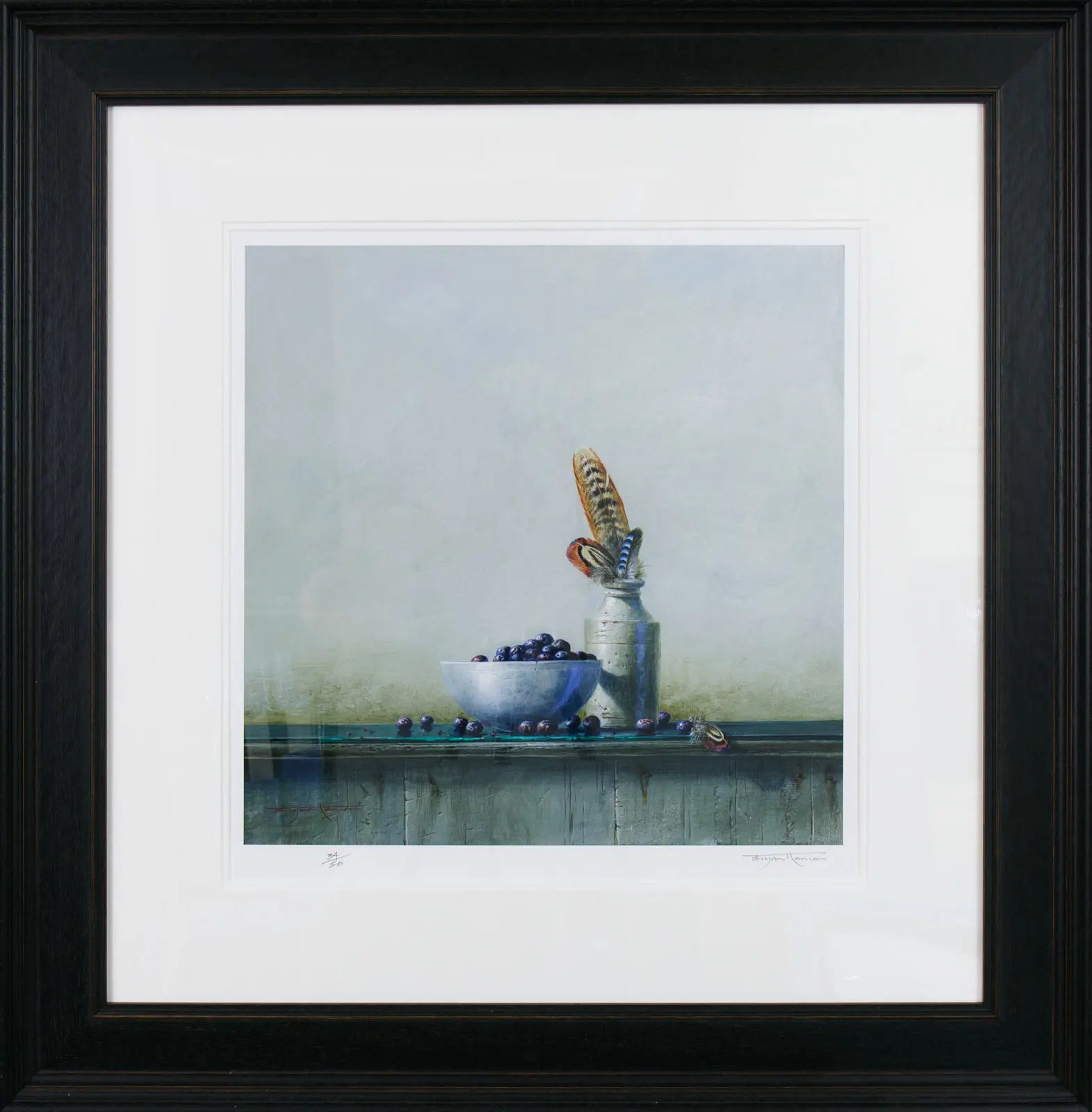 Bryan Hanlon - 'Blueberries & Feathers' - Framed Limited Edition