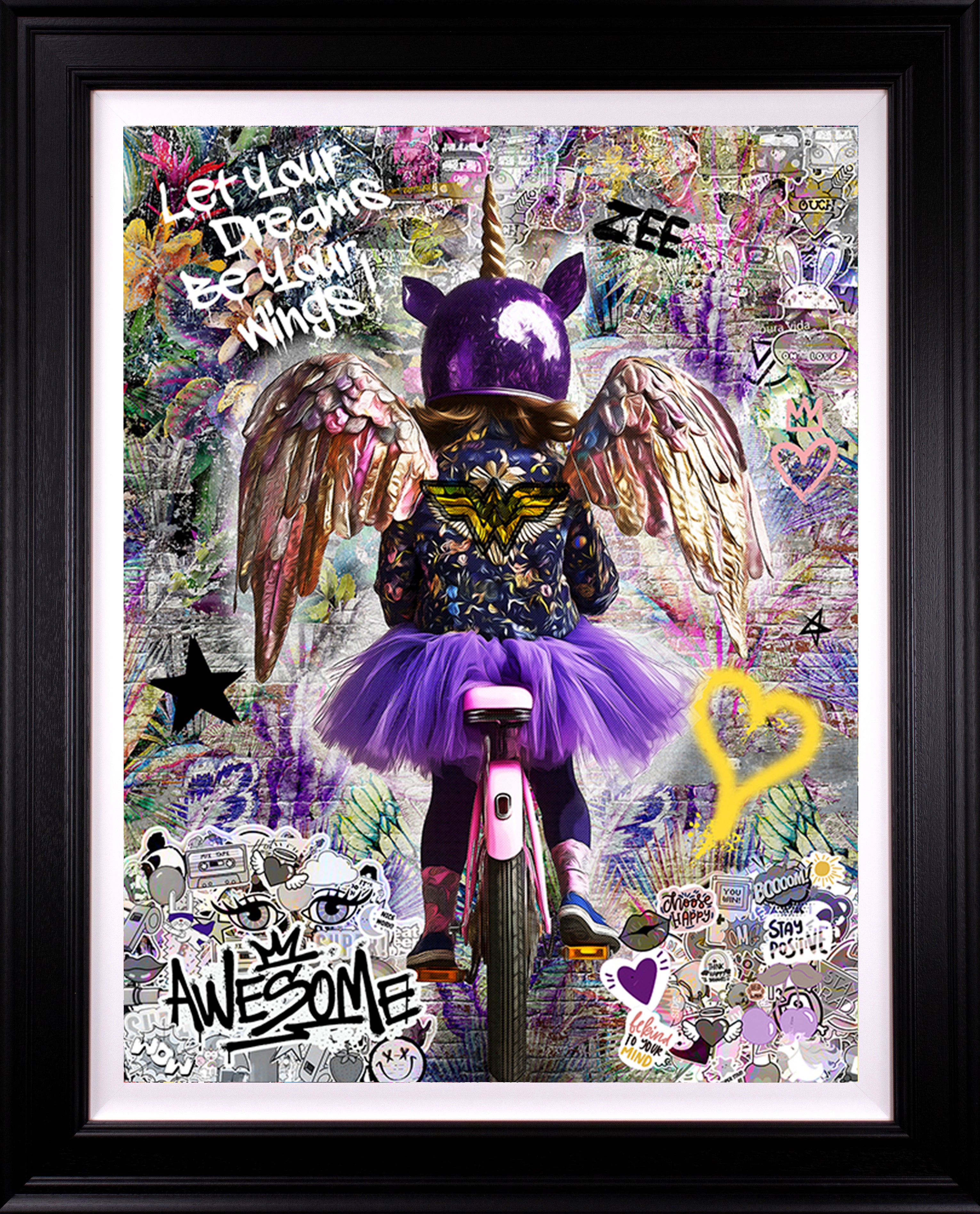 Zee - 'Let Your Dreams Be Your Wings' - Follow Your Dreams Collection - Framed Limited Edition Art