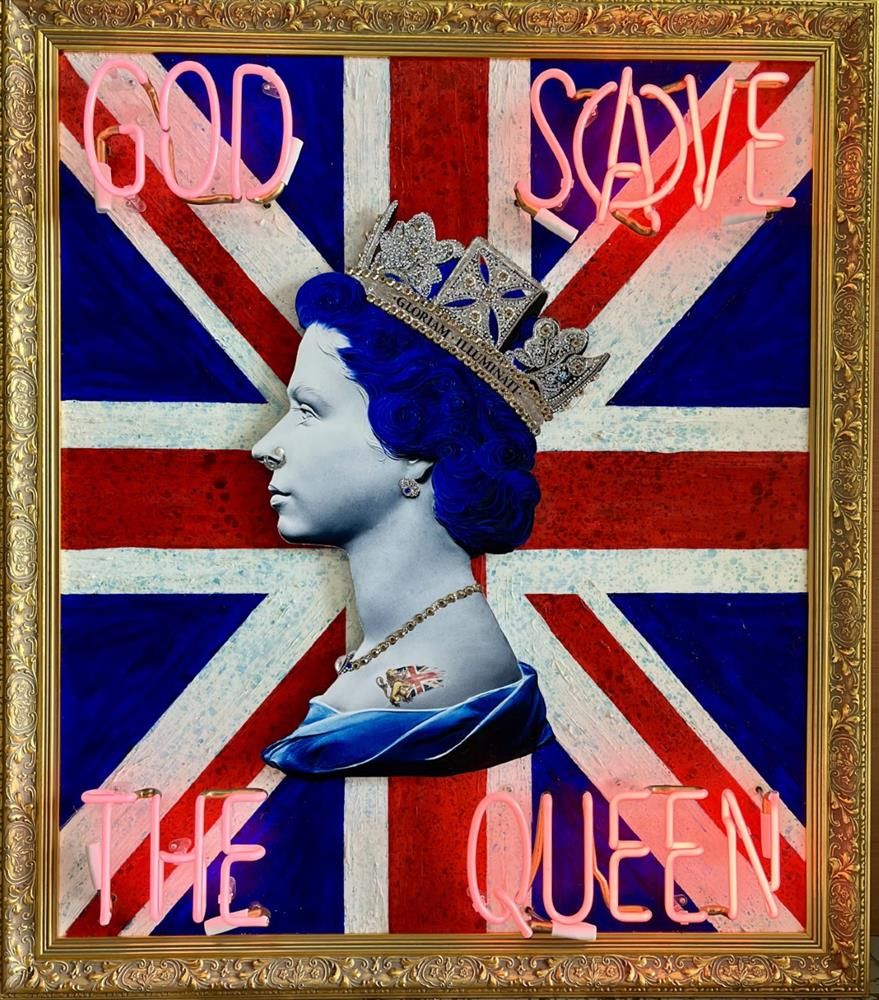 Illuminati Neon - 'God Save The Queen'  - Framed Original Neon Artwork