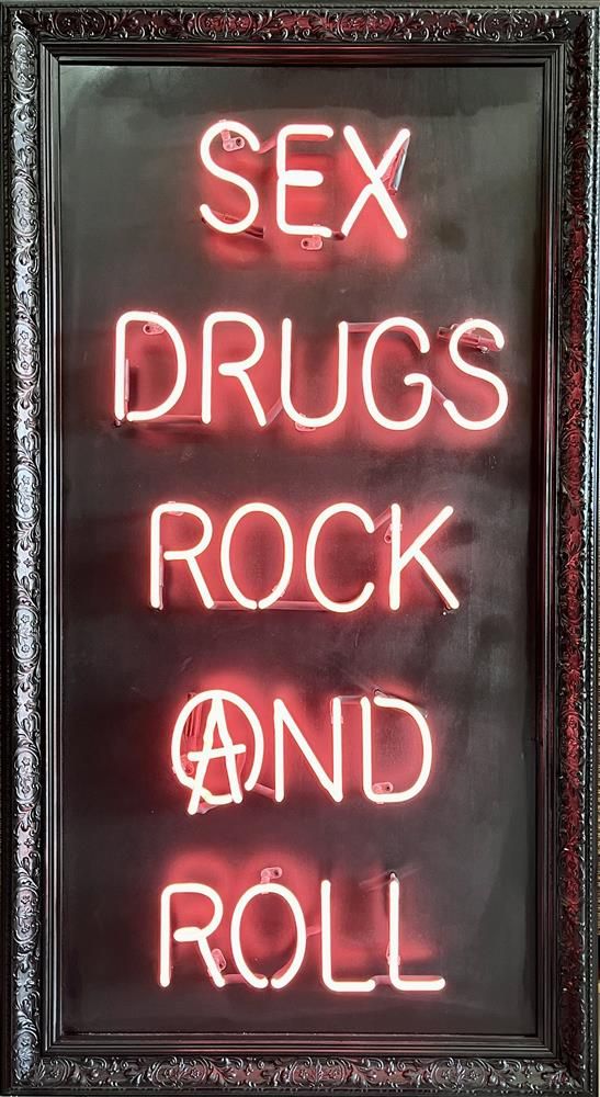 Illuminati Neon - 'Sex Drugs Rock'n' Roll'  - Framed Original Neon Artwork