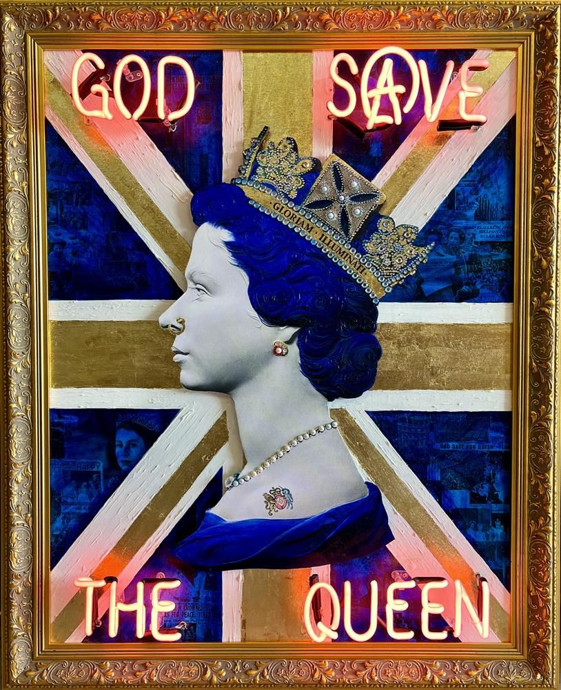 Illuminati Neon - 'God Save The Queen'  - Framed Original Neon Artwork