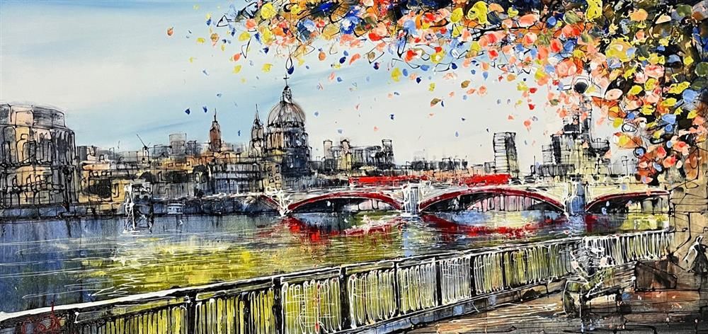 Nigel Cooke - 'Reflections On The Embankment'  - Framed Original Artwork