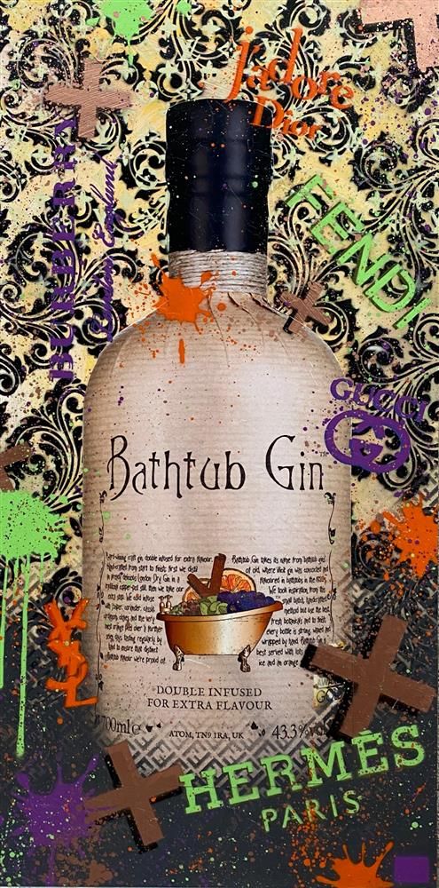 Hue Folk - 'Bathtub Gin' - Framed Original Art