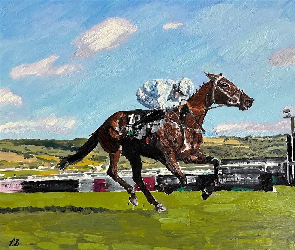 Leila Barton - 'Rachael Blackmore and Honeysuckle  Win the Cheltenham Champion Mare Hurdle' - Framed Original Artwork