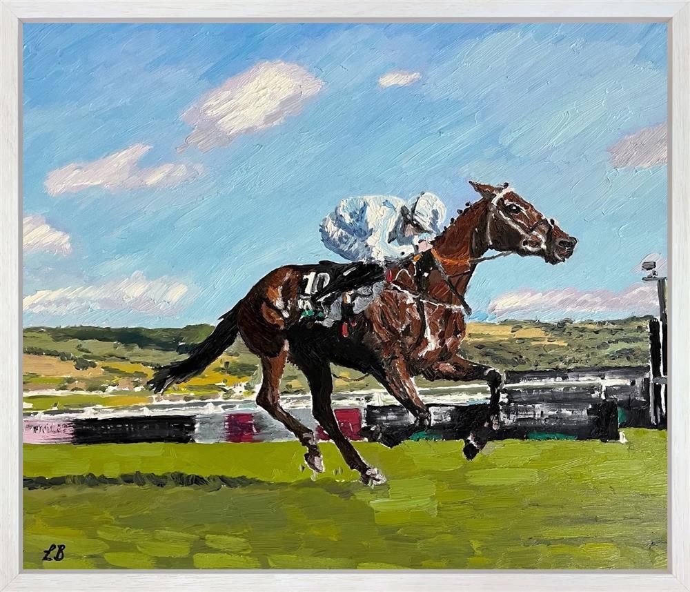 Leila Barton - 'Rachael Blackmore and Honeysuckle  Win the Cheltenham Champion Mare Hurdle' - Framed Original Artwork