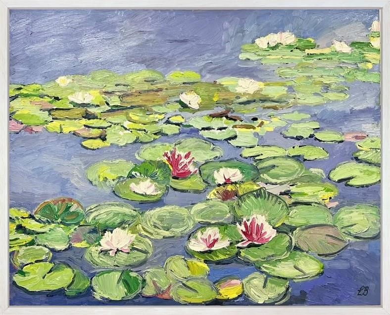 Leila Barton - 'Summer Water Lillies' - Framed Original Artwork