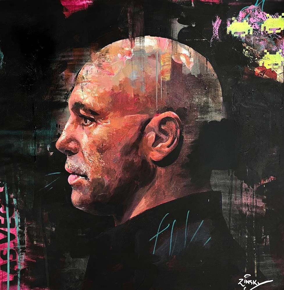 Zinsky - 'Joe Rogan' - Framed Original Artwork