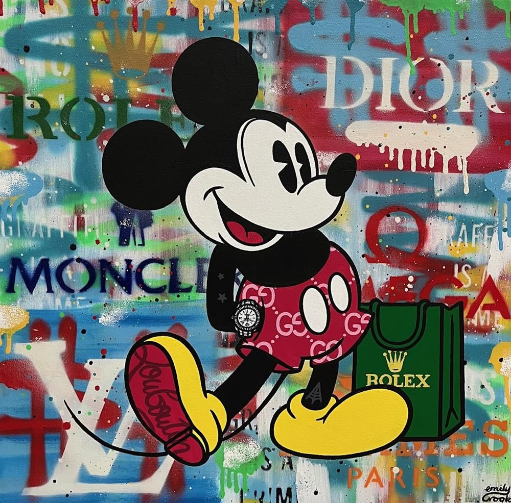 Emily Crook - 'Retro Mickey' - Framed Original Art