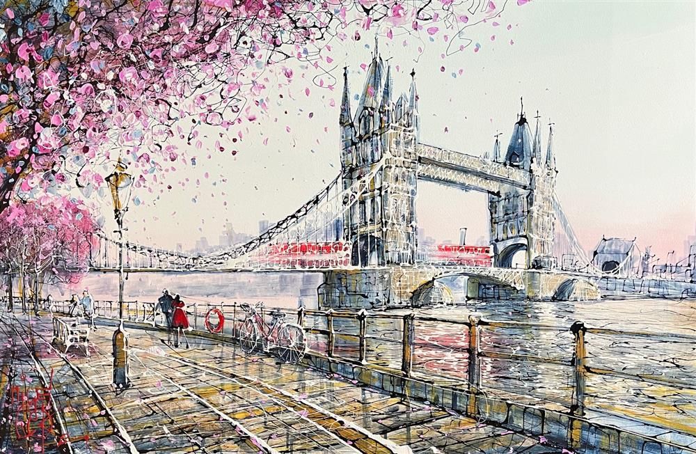 Nigel Cooke - 'Towers Under The Blossom' - Framed Limited Edition Canvas