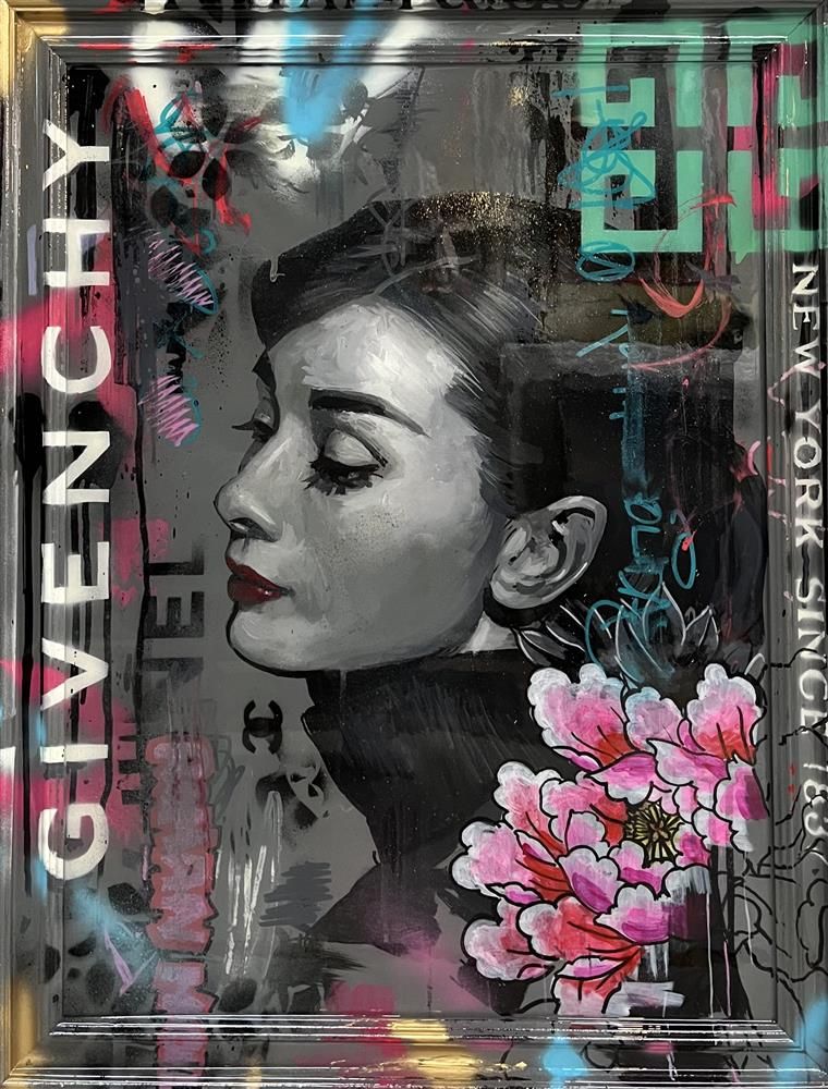 Zinsky - 'Givenchy Hepburn' - Framed Original Artwork