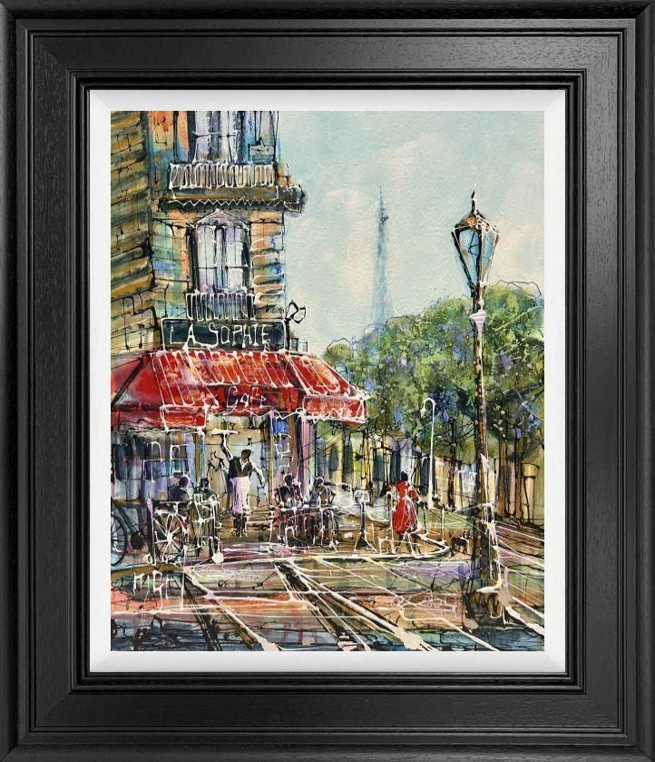 Nigel Cooke - 'Coffees in Paris' - Framed Original Artwork