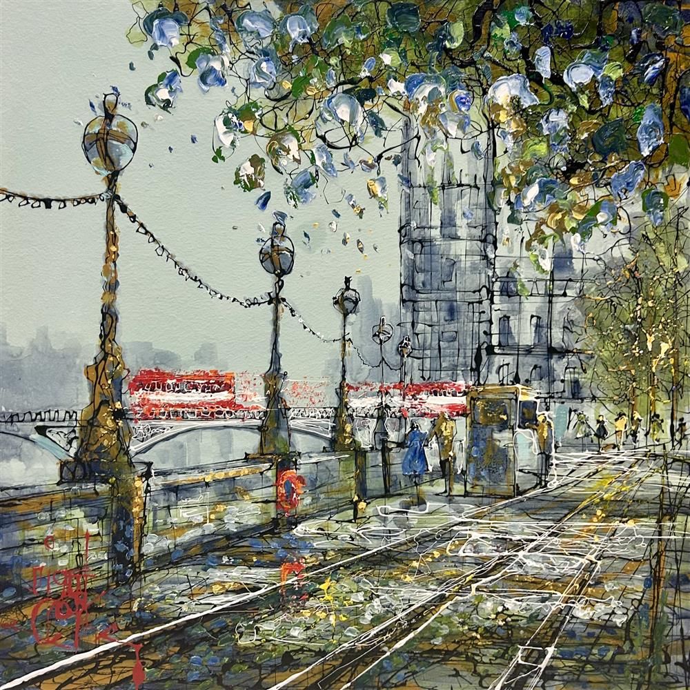 Nigel Cooke - 'Riverside Stroll' - Framed Original Artwork