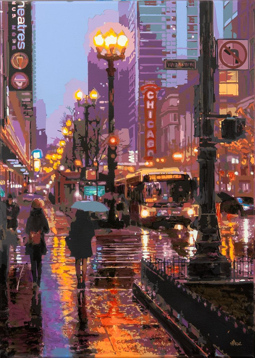 Marco Barberio - 'Lights In The Rain' - Original Art