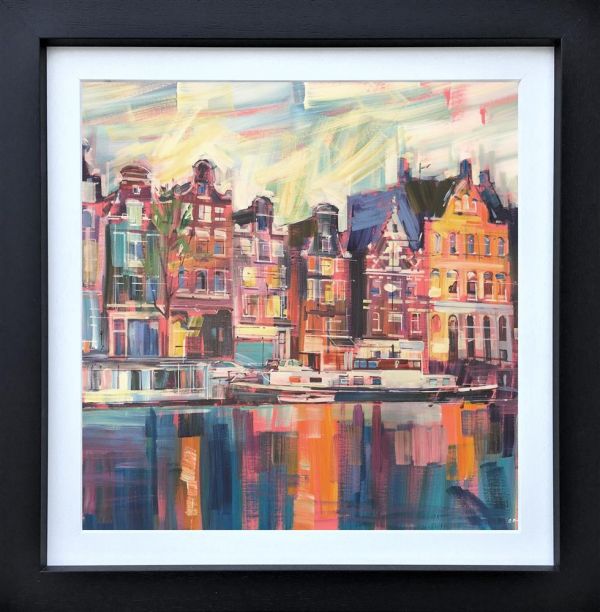 Colin Brown - 'Amsterdam Canal' - Framed Original Art