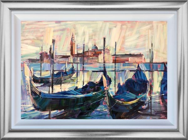 Colin Brown - 'Gondolas At Rest' - Framed Original Art