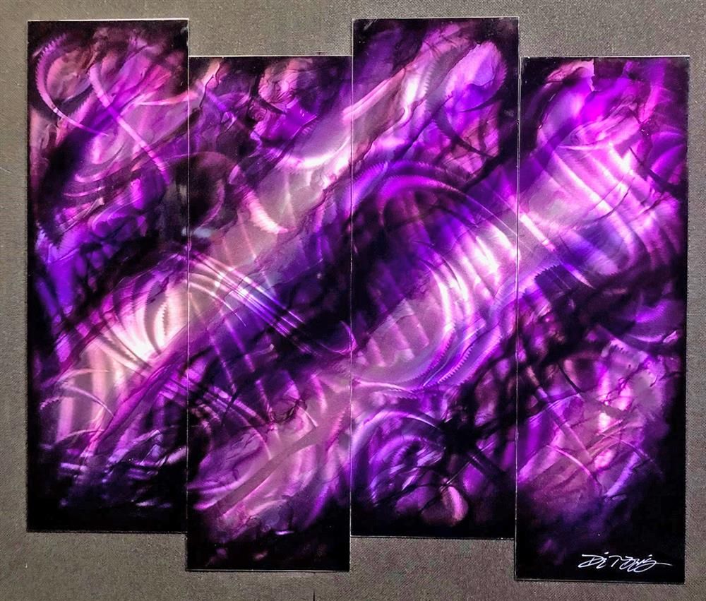 Chris DeRubeis - 'Purple 4 Panel - 1708105' - Framed Original Art