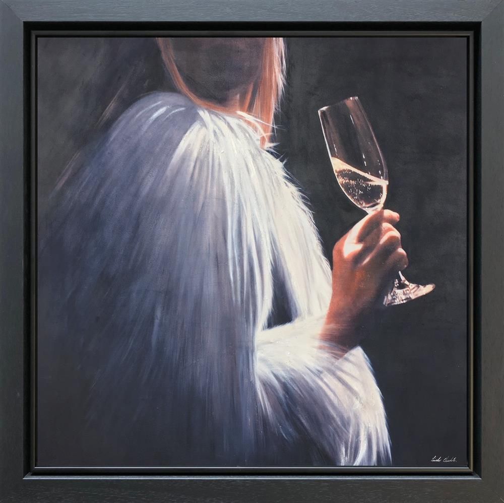 Linda Charles - 'White Champagne' - Framed Original Artwork