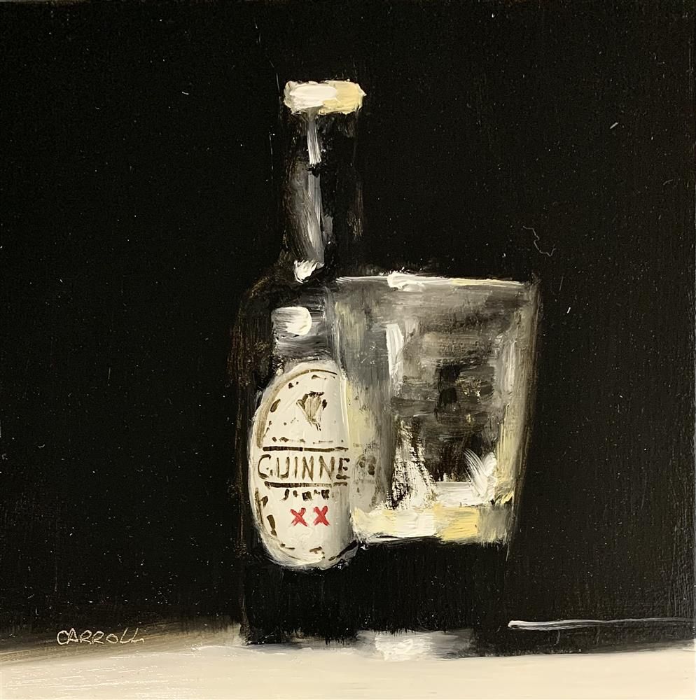 Neil Carroll - ' Glass And Bottle Of Stout' - Framed Original Painting