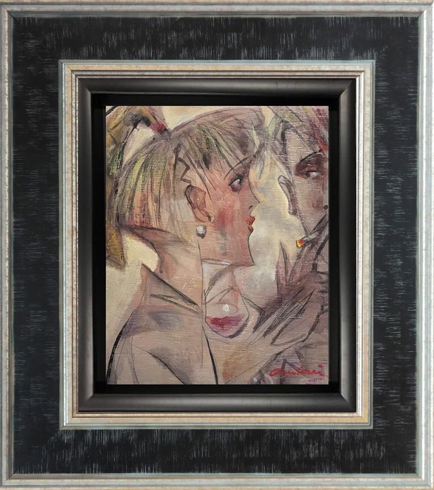 Andrei Protsouk - 'Sharing A Cigarette' - Framed Original Art